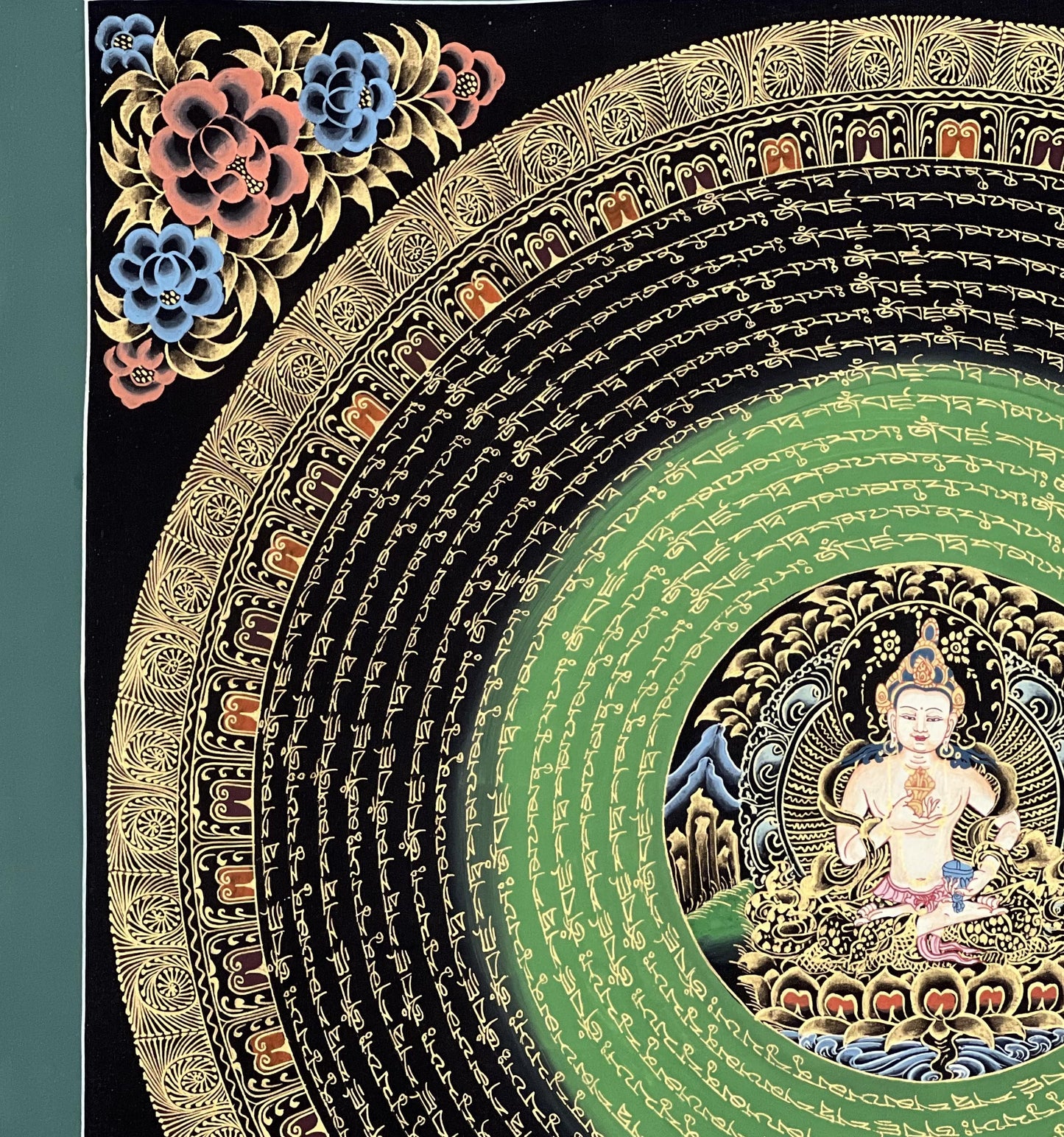 Vajrasattva Purification Buddha Mantra Mandala Thangka Painting Hand Painted Tibetan Art