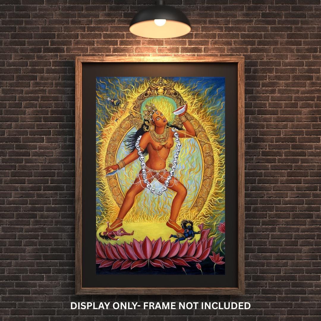 Vajrayogini Acrylic Painting on Canvas • Tibetan Buddhist Art • Dakini Tantric Deity