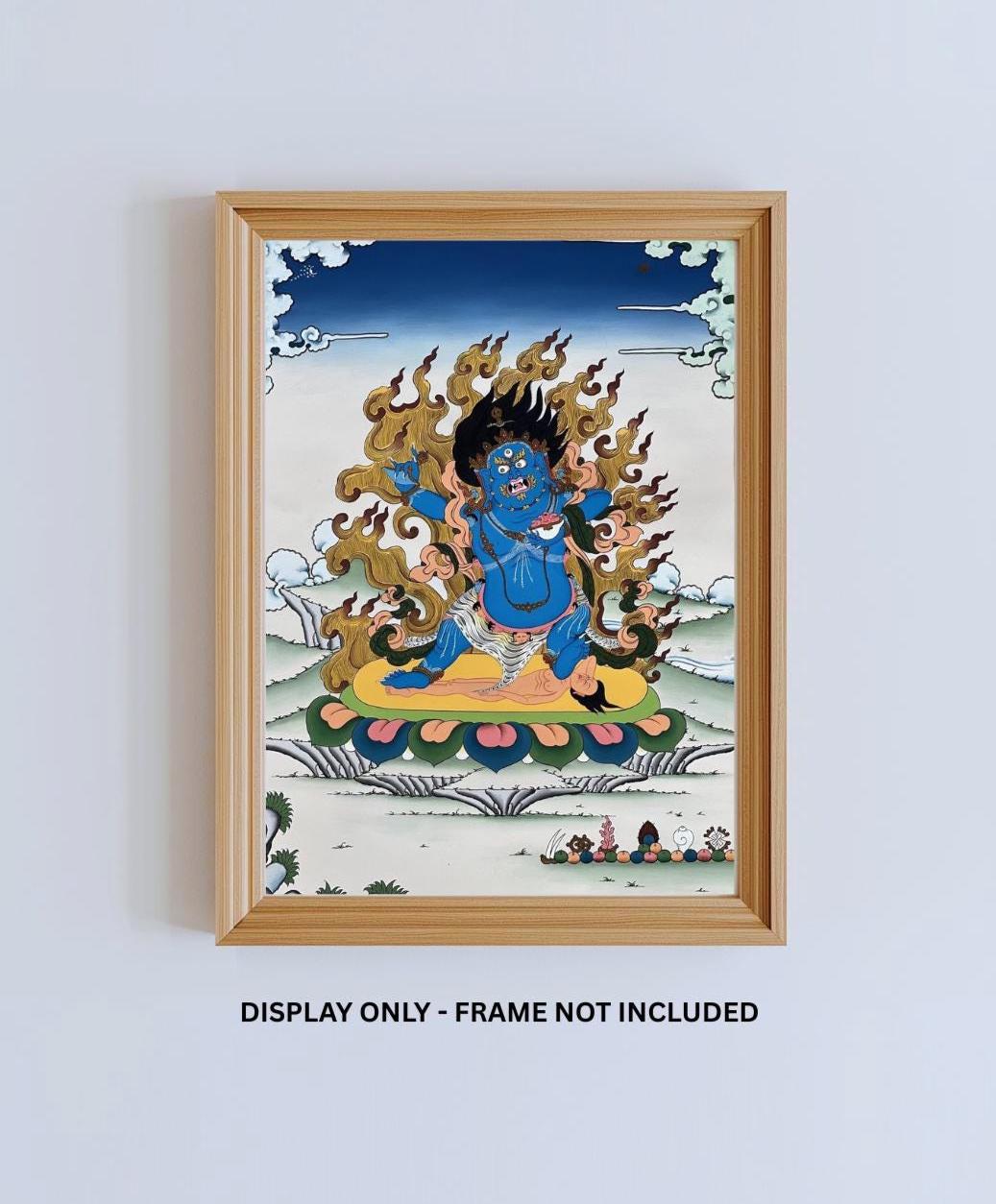 Two-Armed Mahakala Tibetan Thangka Painting • Hand-Painted Protector Deity • Himalayan Masterpiece