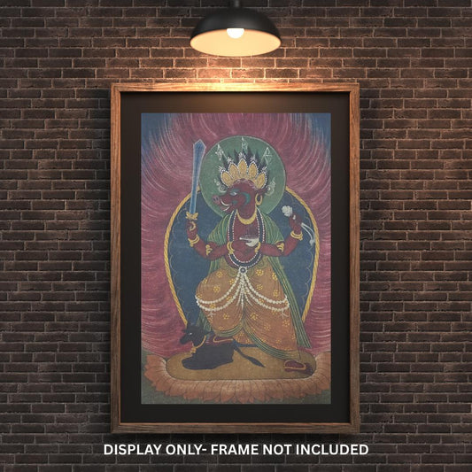 Vintage Varahi Thangka | Barahi Paubha Painting | Newari Acrylic Art | Strength & Protection Decor