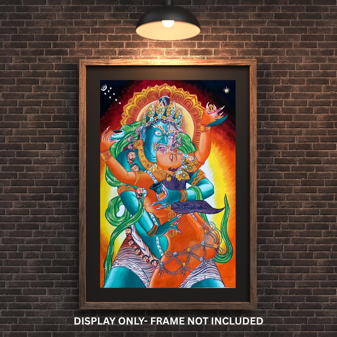 Chakrasamvara with Vajravarahi in Yab-Yum | Newari Paubha Thangka Painting | Traditional Nepalese Masterpiece