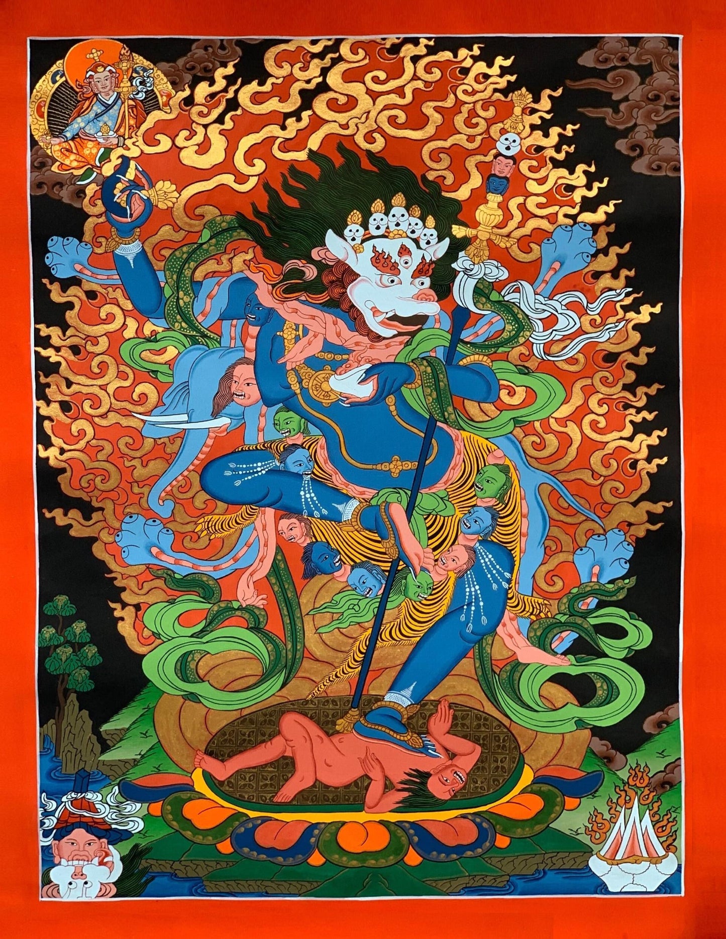 Simhamukhi Vajrayogini Thangka | Hand-Painted Tibetan Buddhist Art