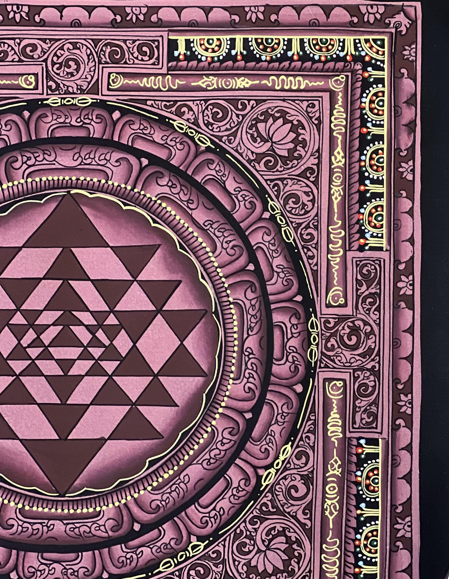 Sri Yantra Mandala Painting - Sacred Geometry Art | Shri Vidya School Inspired | Shree Yantra Decor
