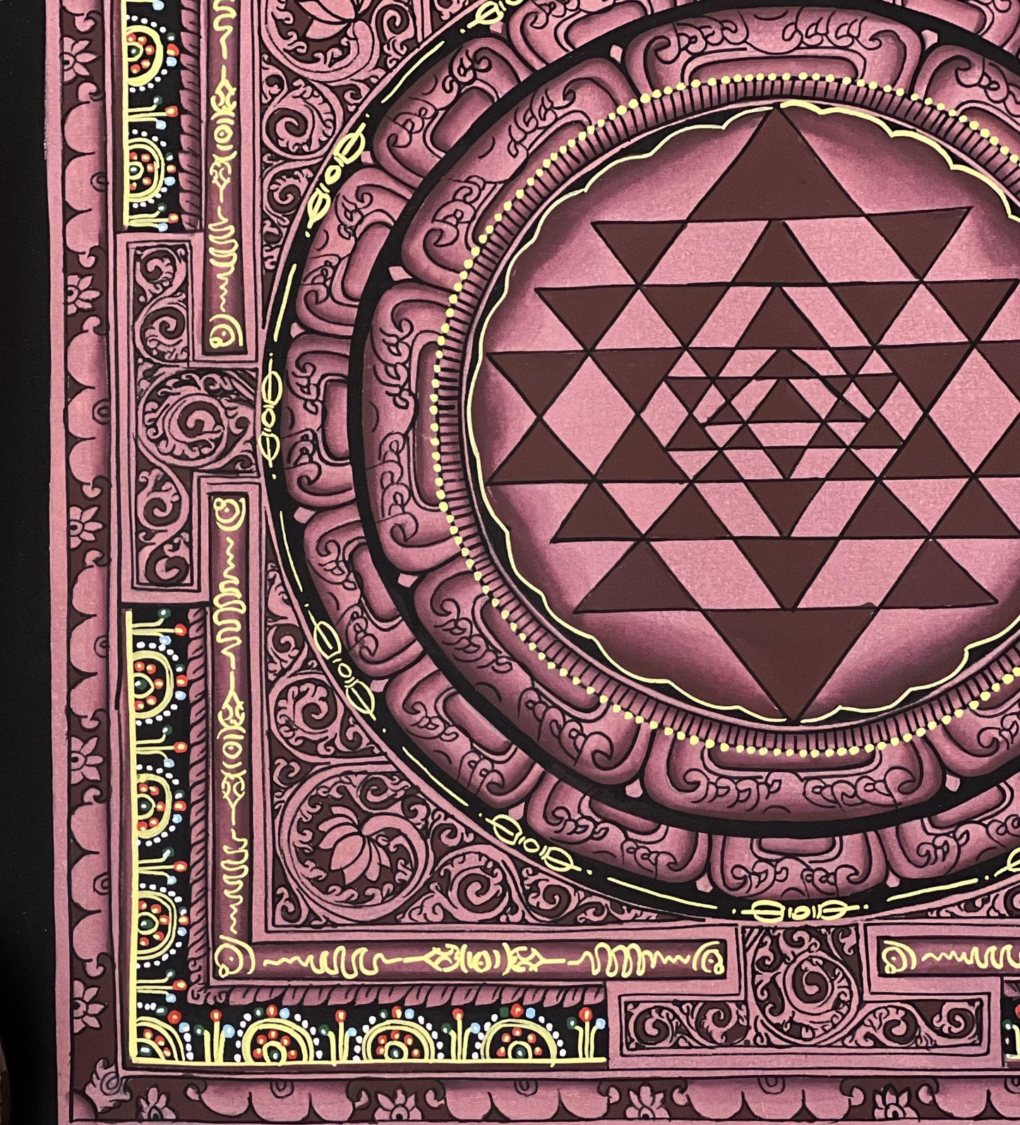 Sri Yantra Mandala Painting - Sacred Geometry Art | Shri Vidya School Inspired | Shree Yantra Decor