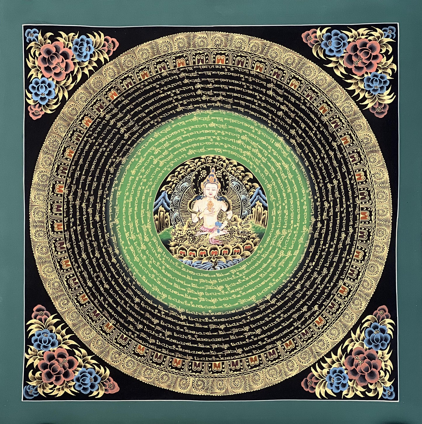 Vajrasattva Purification Buddha Mantra Mandala Thangka Painting Hand Painted Tibetan Art