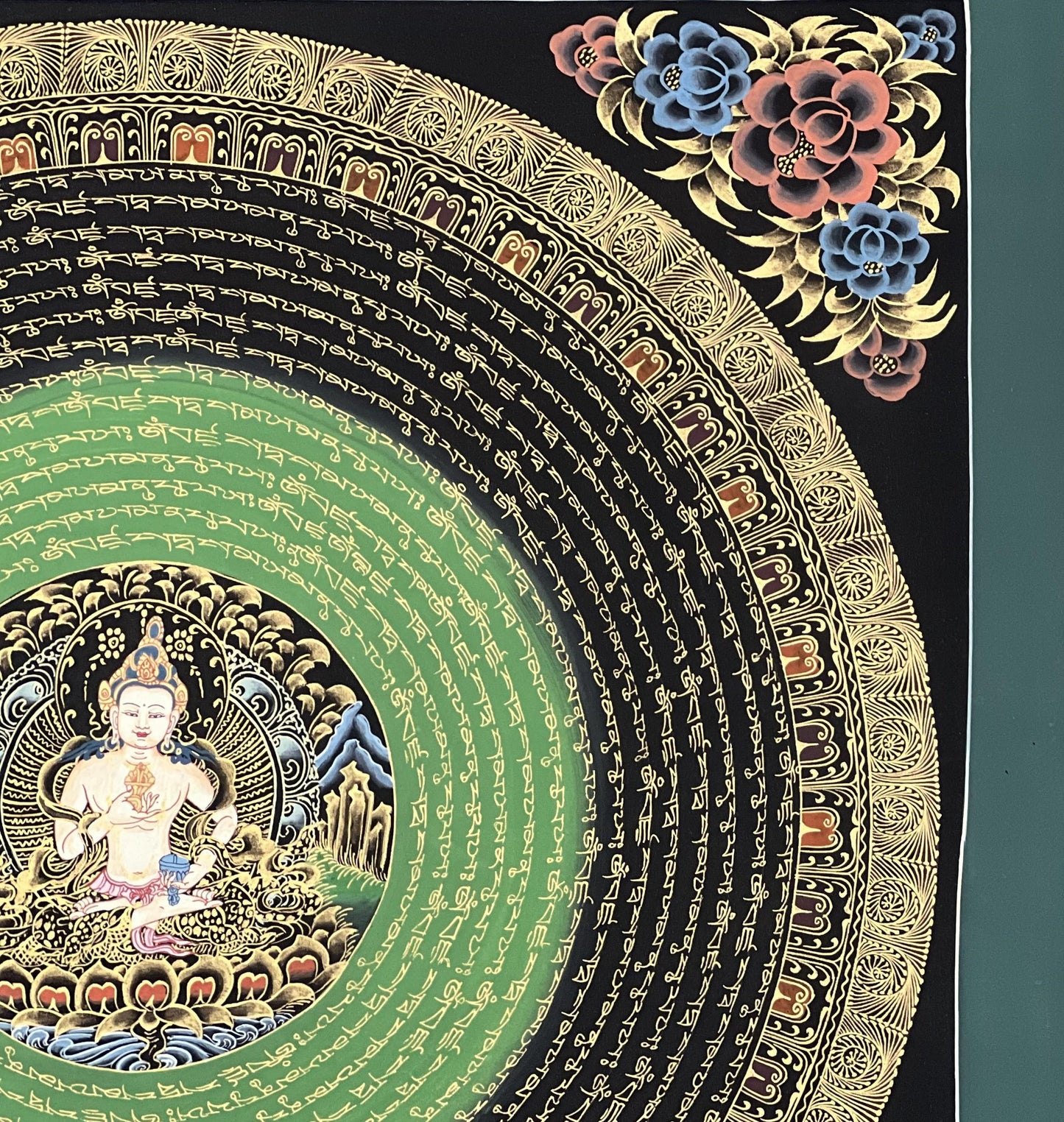 Vajrasattva Purification Buddha Mantra Mandala Thangka Painting Hand Painted Tibetan Art