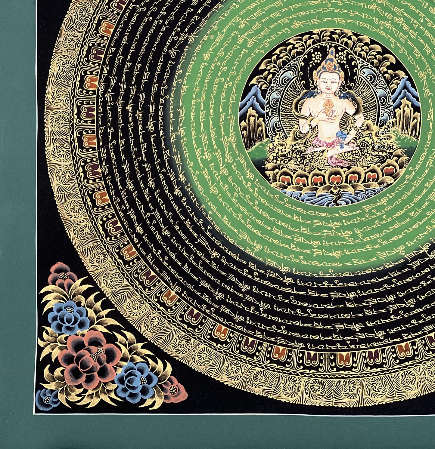 Vajrasattva Purification Buddha Mantra Mandala Thangka Painting Hand Painted Tibetan Art