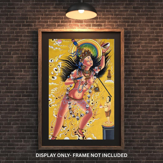 Vajrayogini Acrylic Painting on Canvas • Large Tibetan Buddhist Art • Dakini Tantric Deity