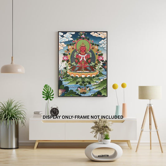 Amitayus Tibetan Thangka • Long Life Buddha • Hand-Painted Masterpiece • Sacred Buddhist Art
