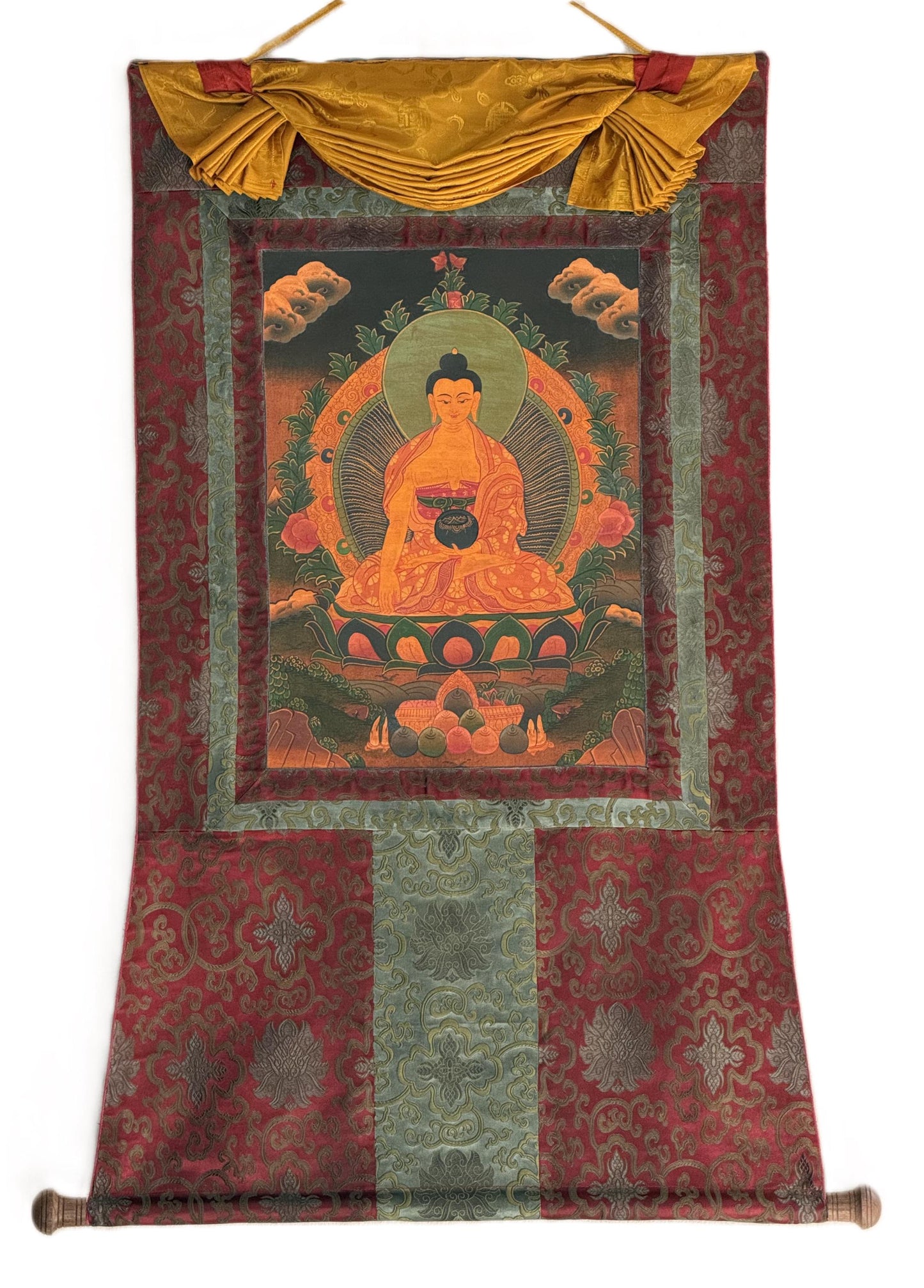 Hand-Painted Shakyamuni Buddha Thangka | Oil Varnished Tibetan Art
