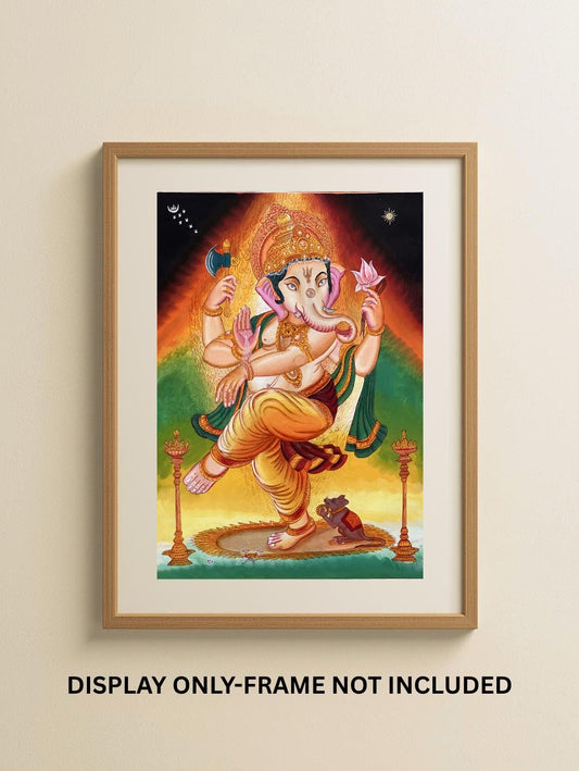 Ganesha Paubha Thangka | Hand-Painted Ganapati Art | Hindu God Painting | Newari  Artwork | Spiritual Wall Decor