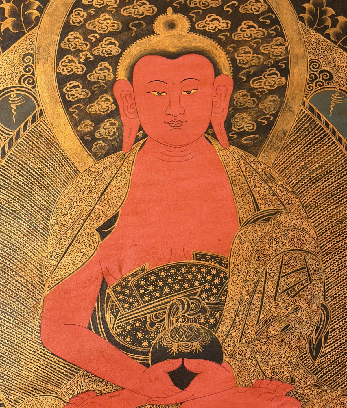 Amitabha Buddha Pure Land Thangka | Large Tibetan Meditation Painting | Sukhavati Compassion Art