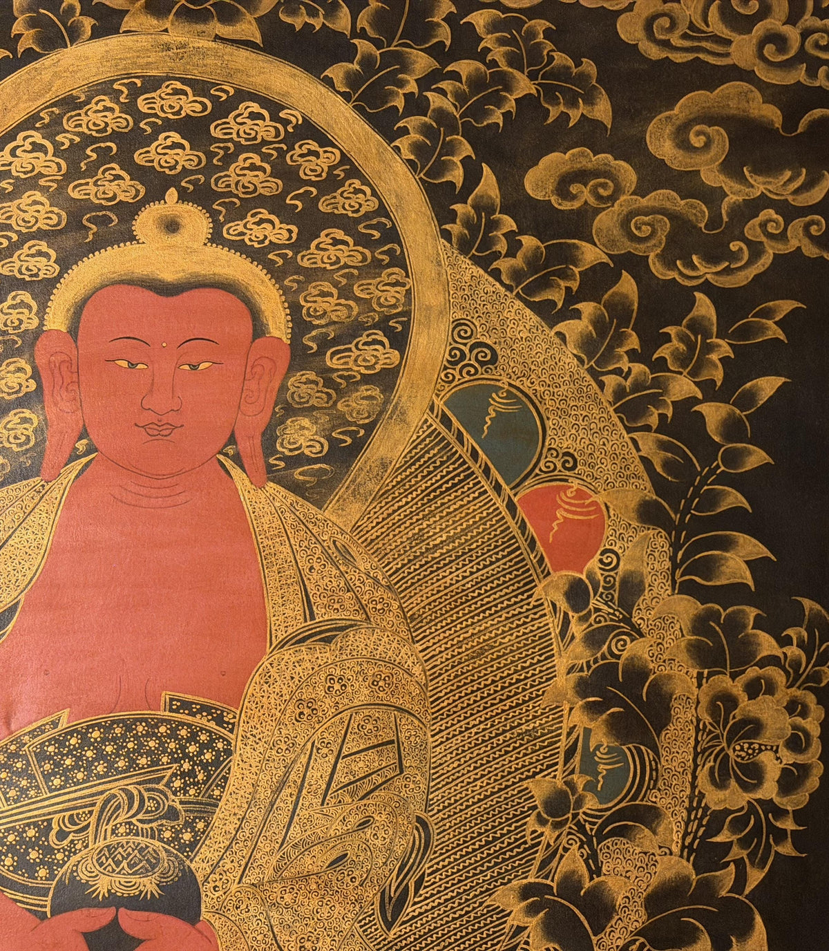 Amitabha Buddha Pure Land Thangka | Large Tibetan Meditation Painting | Sukhavati Compassion Art