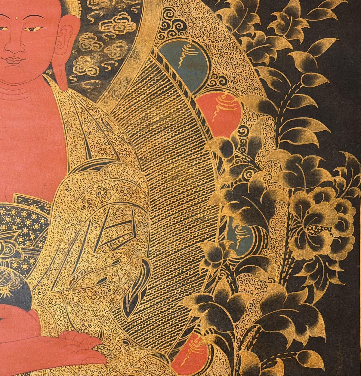 Amitabha Buddha Pure Land Thangka | Large Tibetan Meditation Painting | Sukhavati Compassion Art