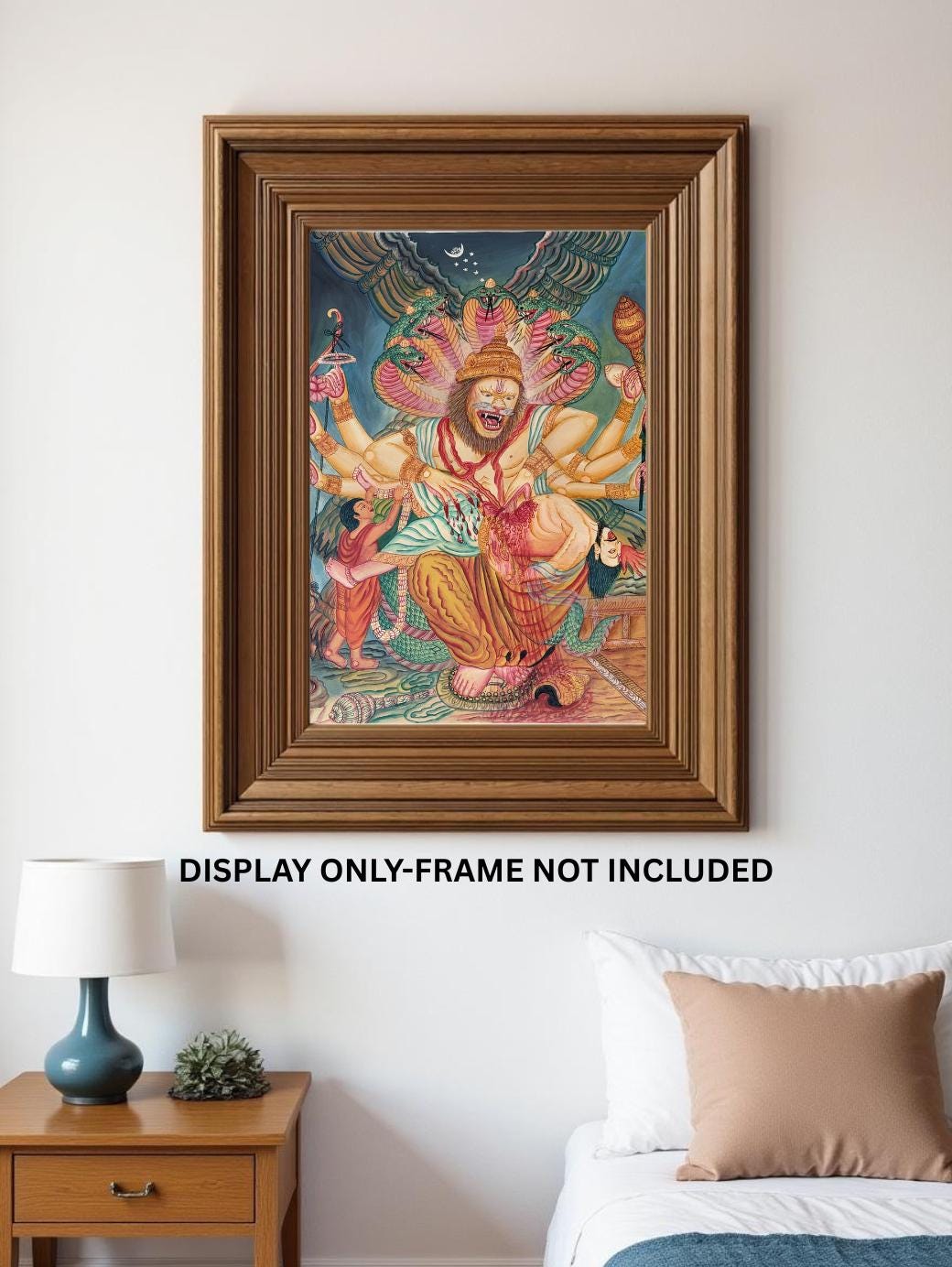 Narasimha Thangka Painting | Fierce Avatar of Vishnu | Hand-Painted Hindu  Art | Protection and Power