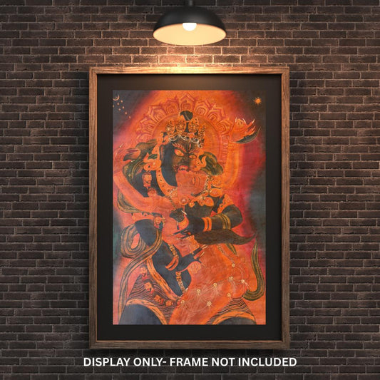 Chakrasamvara Shakti Thangka | Hand-Painted Newari Paubha | Oil-Varnished Buddhist Art | Tantric Yab-Yum ( Union ) Painting