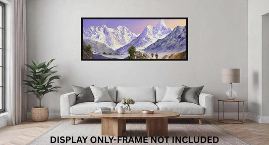 Himalayan Mountain Landscape Acrylic Painting | Everest Trek Scene | Tengboche Canvas Art