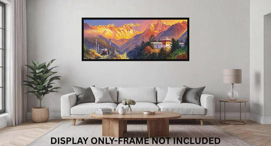 Sunrise View of Mount Everest from Tengboche | Himalayan Mountain Art | Acrylic Painting on Canvas