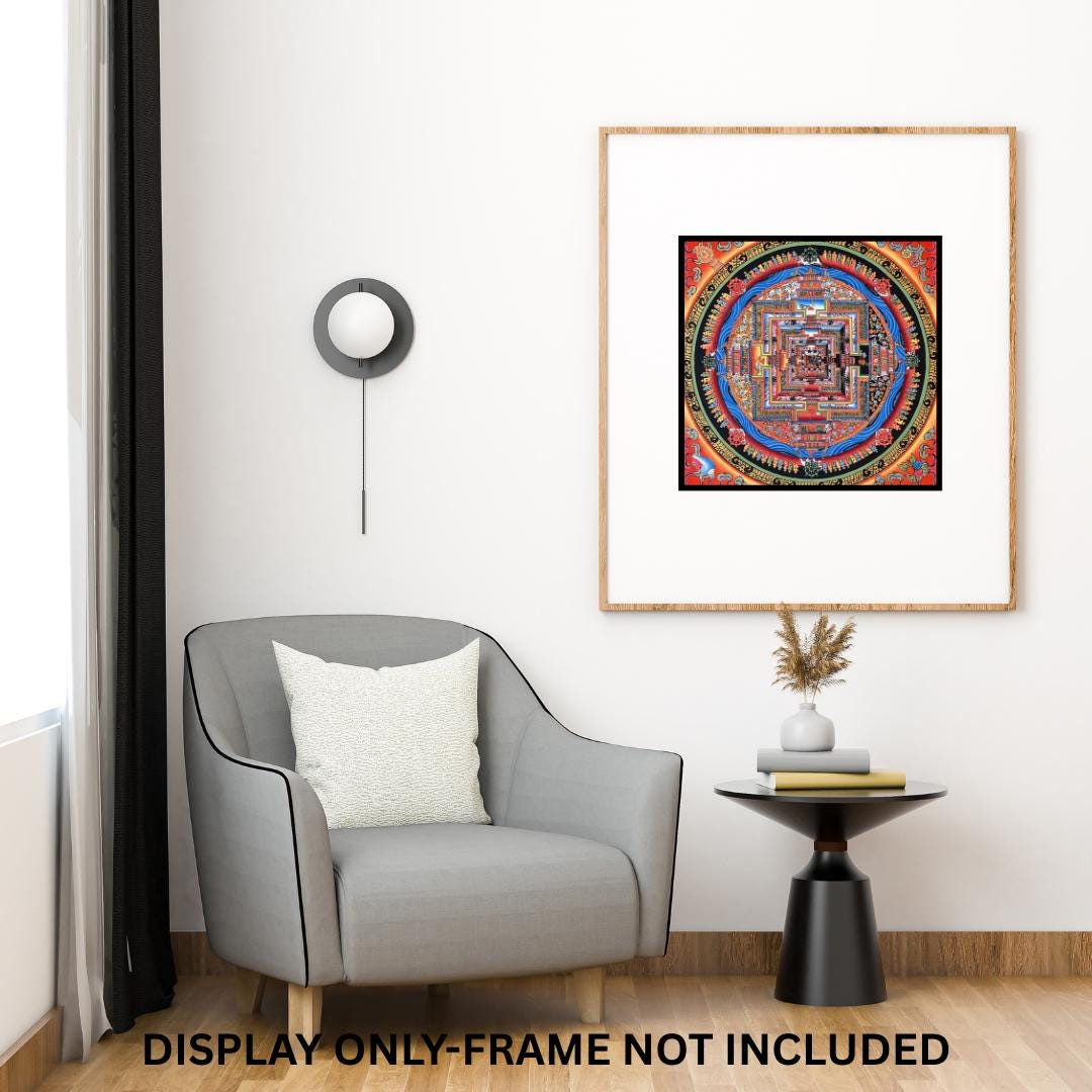 Hand-Painted Kalachakra Mandala Thangka | Wheel of Time Tibetan Art | Original Masterpiece Painting