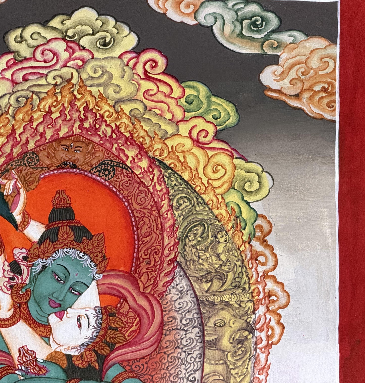 Vajradhara with Shakti Yab Yum | Tibetan Thangka Painting | Divine Union Art