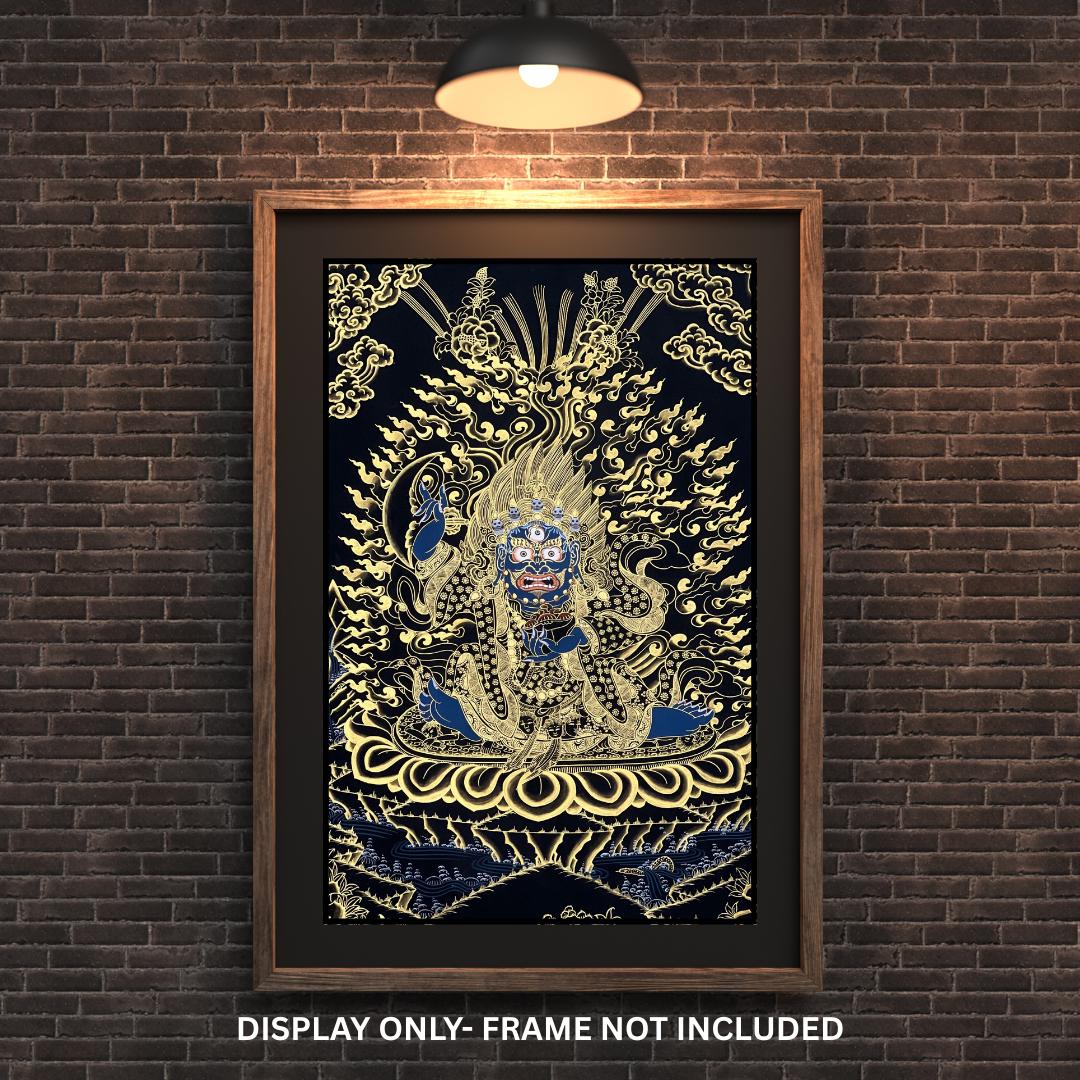 Mahakala Bernagchen Thangka | Kagyu Protector Art | Hand-Painted Tibetan Buddhist Painting | Spiritual Wall Decor