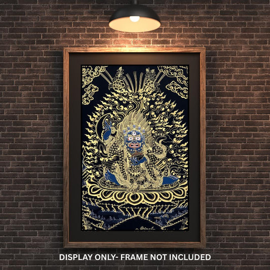 Mahakala Bernagchen Thangka | Kagyu Protector Art | Hand-Painted Tibetan Buddhist Painting | Spiritual Wall Decor