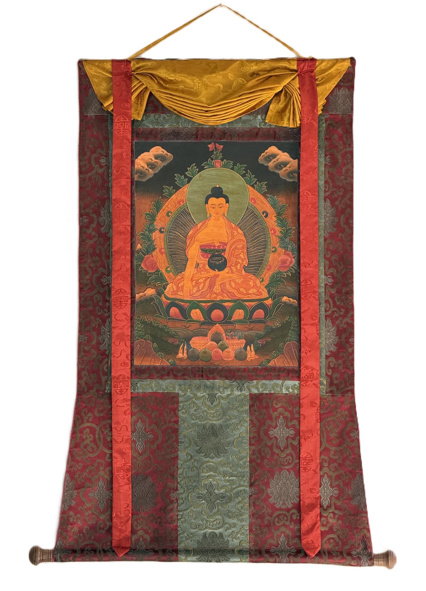 Hand-Painted Shakyamuni Buddha Thangka | Oil Varnished Tibetan Art