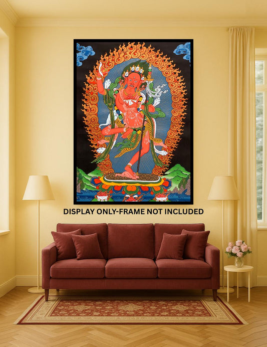 Original Hand-Painted Vajravarahi Dorje Phagmo Tibetan Thangka Painting Meditation Art