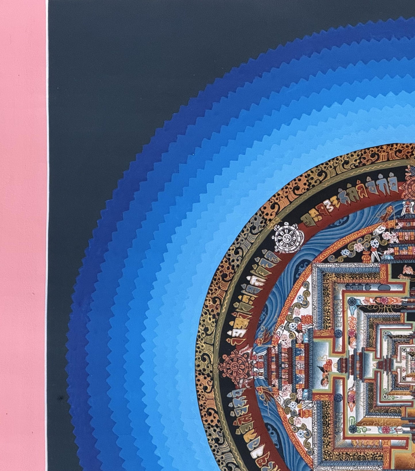 Kalachakra Mandala Tibetan Thangka Painting | Hand Painted Buddhist Mandala | Meditation Art | Silk Brocade Option