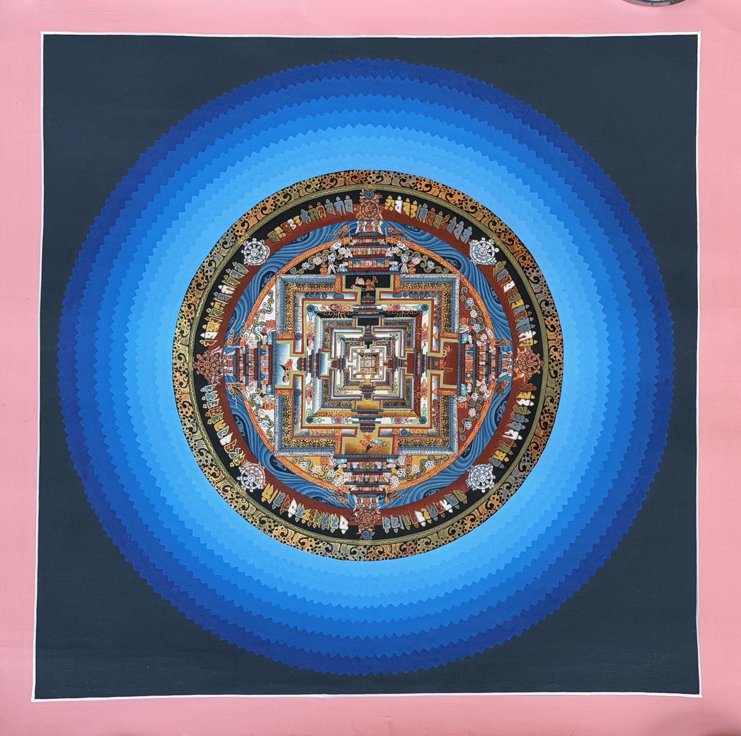 Kalachakra Mandala Tibetan Thangka Painting | Hand Painted Buddhist Mandala | Meditation Art | Silk Brocade Option