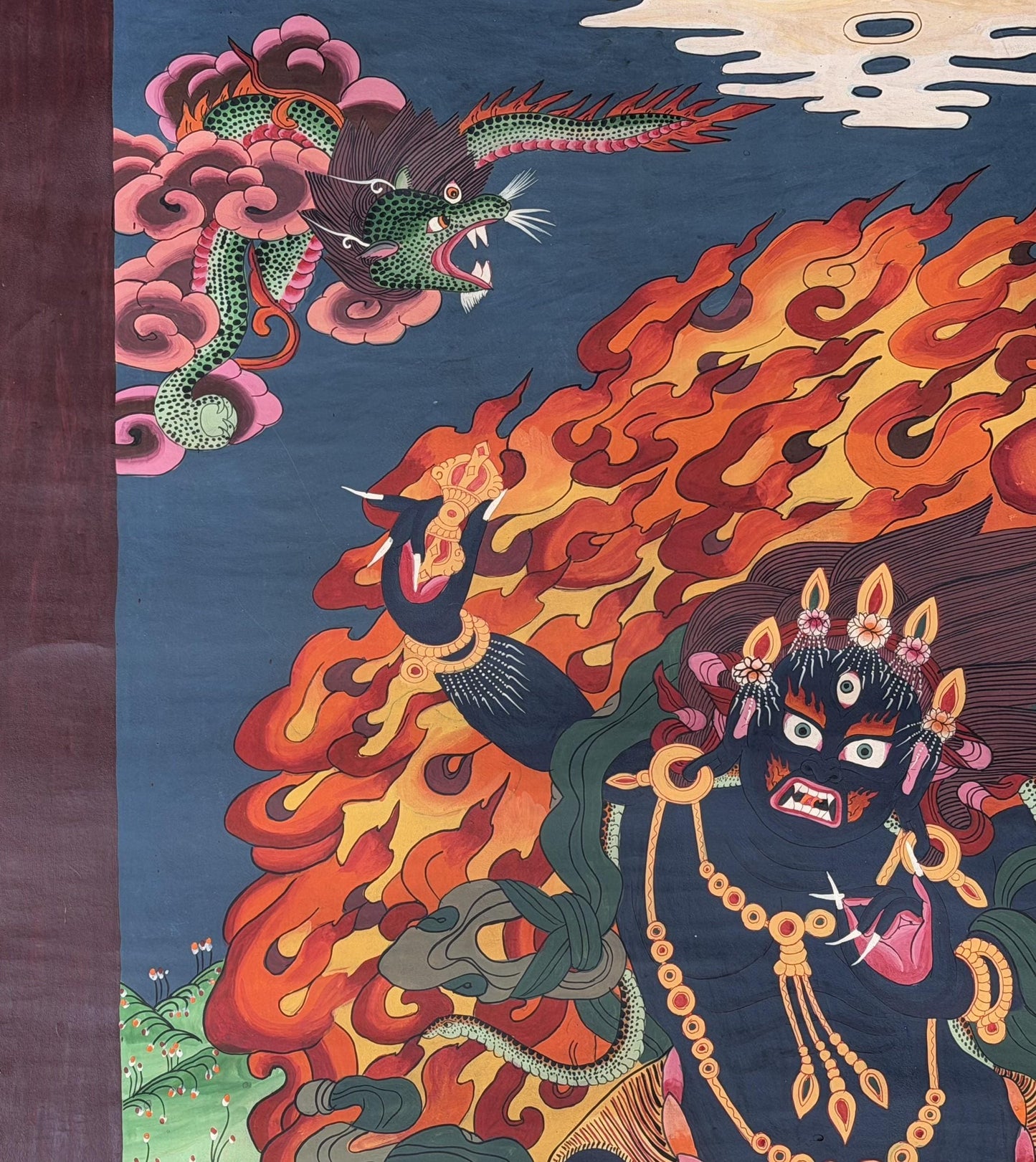 Hand-Painted Vajrapani Thangka | Tibetan Art for Meditation & Mindfulness | Compassion and Inspiration