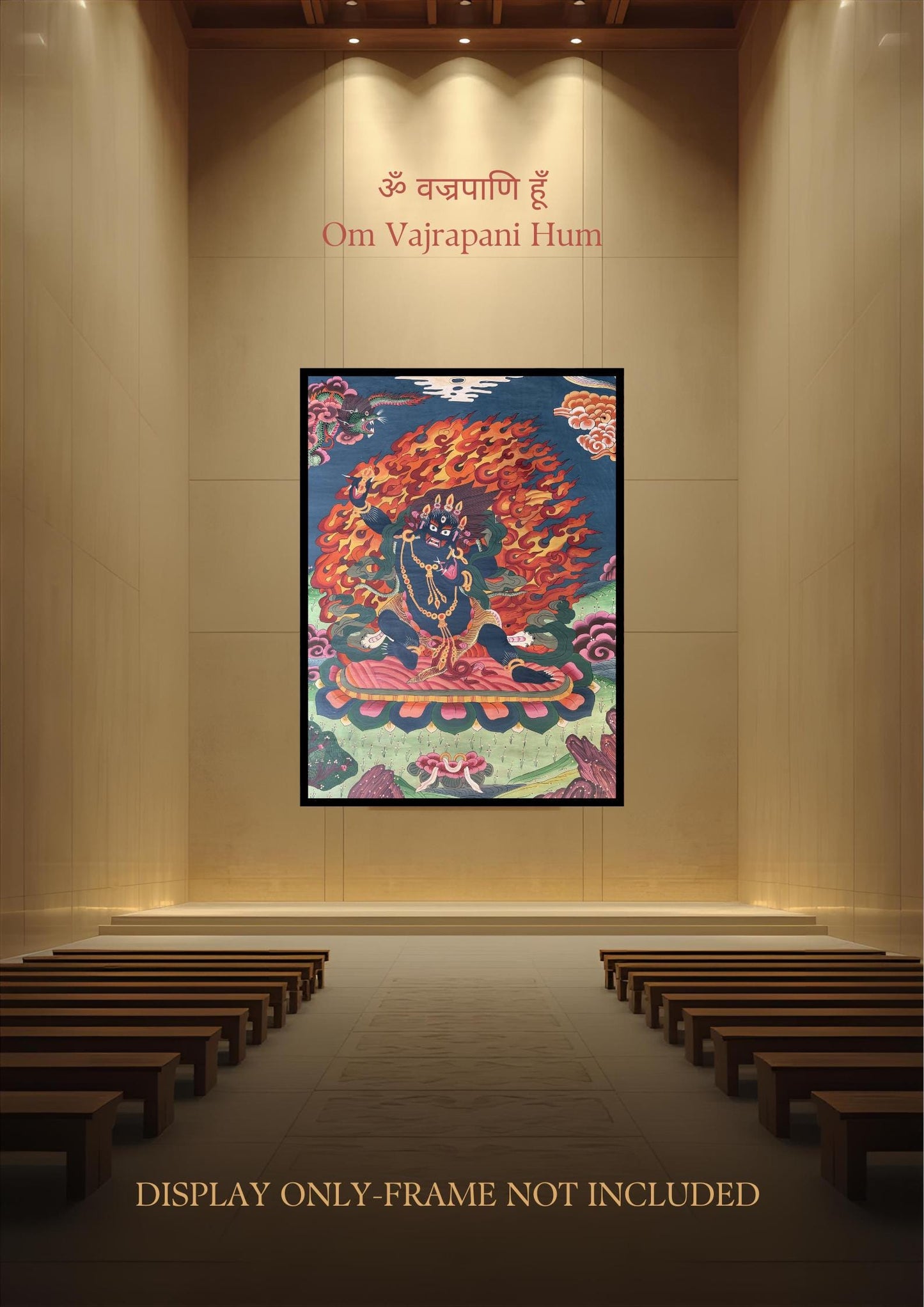 Hand-Painted Vajrapani Thangka | Tibetan Art for Meditation & Mindfulness | Compassion and Inspiration
