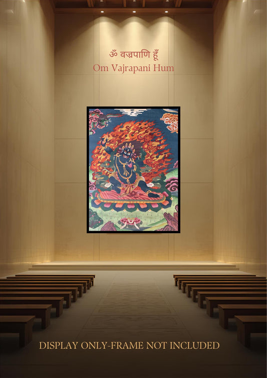 Hand-Painted Vajrapani Thangka | Tibetan Art for Meditation & Mindfulness | Compassion and Inspiration
