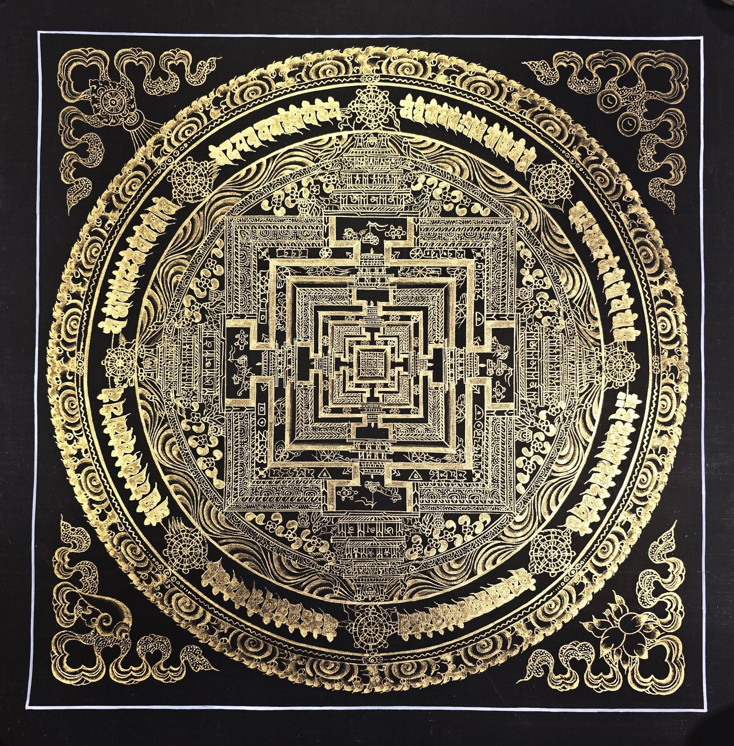 Kalachakra Mandala Thangka – Wheel of Time Tibetan Sacred Geometry Meditation Art