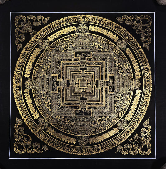 Kalachakra Mandala Thangka – Wheel of Time Tibetan Sacred Geometry Meditation Art
