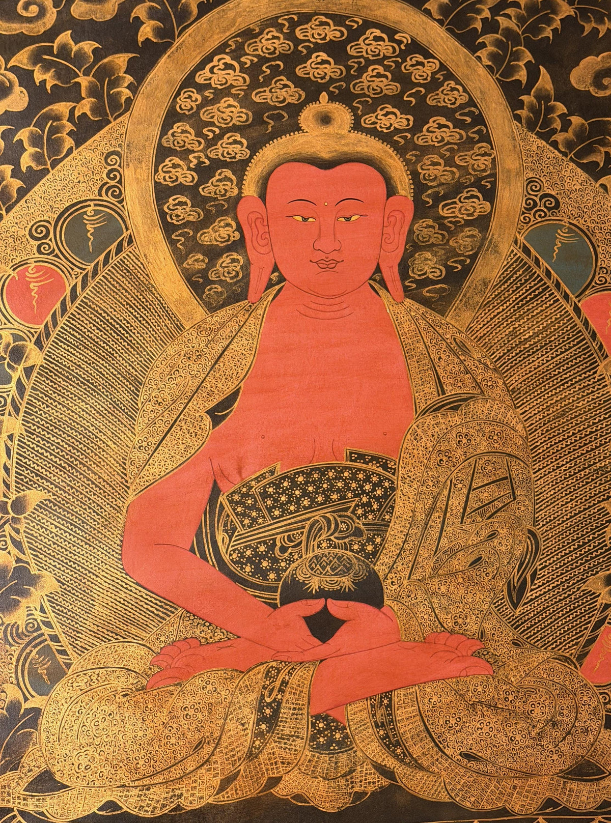 Amitabha Buddha Pure Land Thangka | Large Tibetan Meditation Painting | Sukhavati Compassion Art