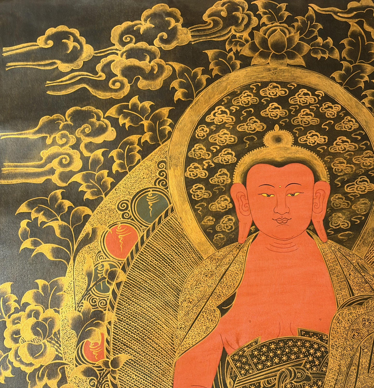 Amitabha Buddha Pure Land Thangka | Large Tibetan Meditation Painting | Sukhavati Compassion Art