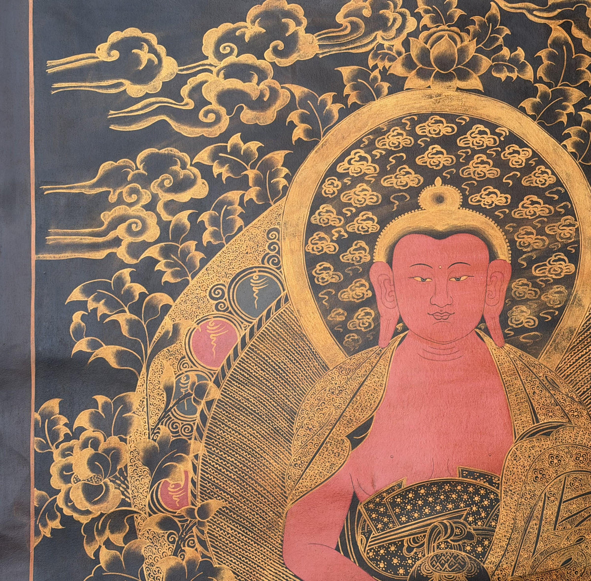 Amitabha Buddha Pure Land Thangka | Large Tibetan Meditation Painting | Sukhavati Compassion Art