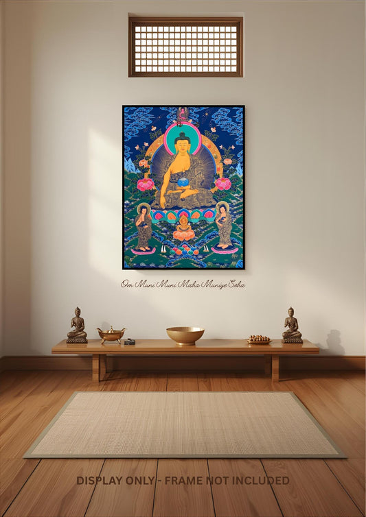 Shakyamuni Buddha Enlightenment Thangka Hand Painted Tibetan Buddhist Art