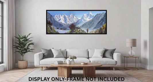 Himalayan Landscape Acrylic Painting | Everest Trek Scene from Tengboche | Mountain Art on Canvas