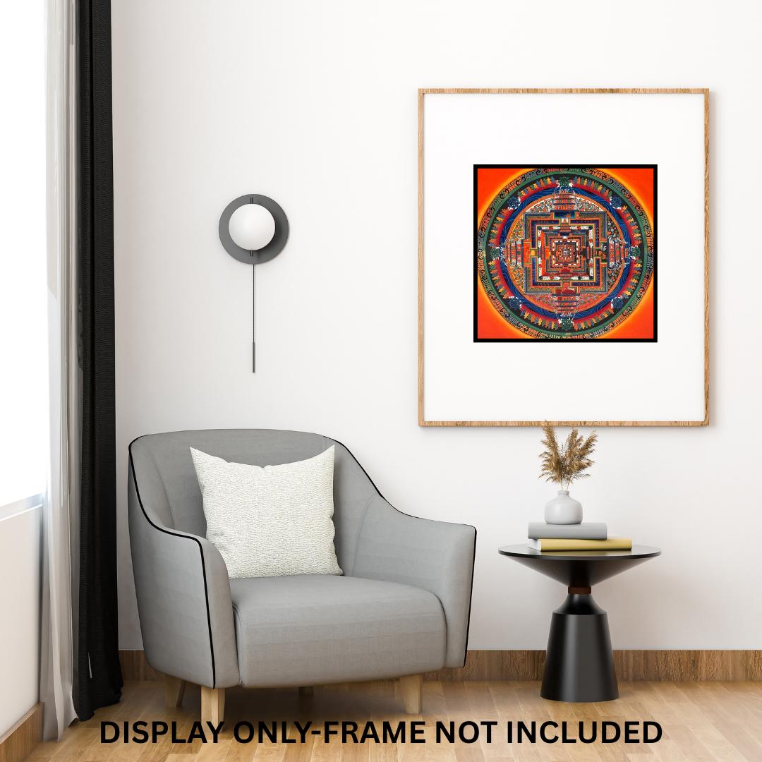Kalachakra Mandala Tibetan Thangka Painting – Hand-Painted Wheel of Time Sacred Art