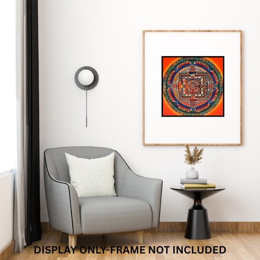 Kalachakra Mandala Tibetan Thangka Painting – Hand-Painted Wheel of Time Sacred Art