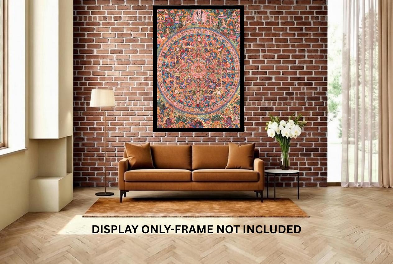 Buddha Life Story Mandala Thangka Painting –Large Hand-Painted Tibetan Buddhist Art
