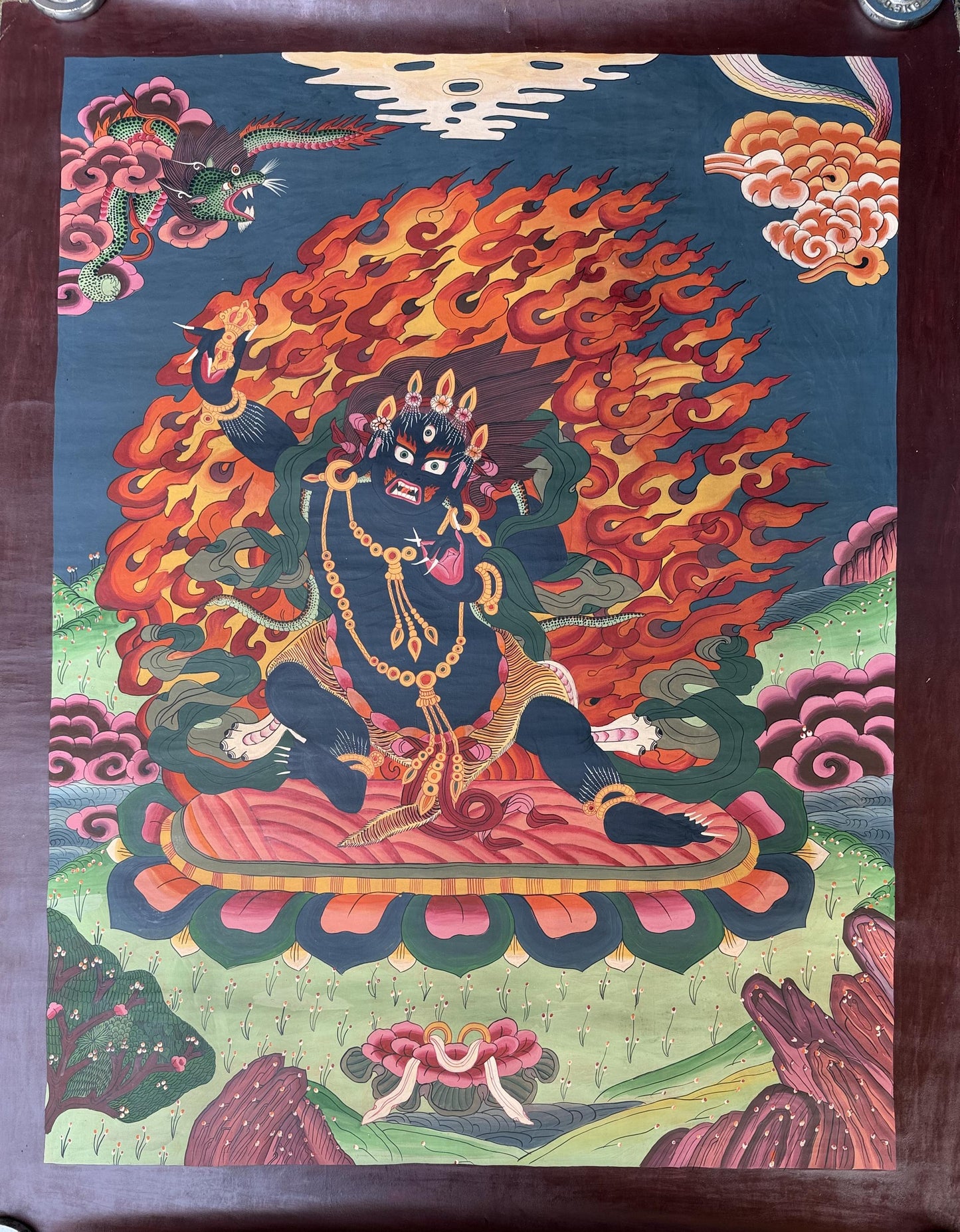 Hand-Painted Vajrapani Thangka | Tibetan Art for Meditation & Mindfulness | Compassion and Inspiration