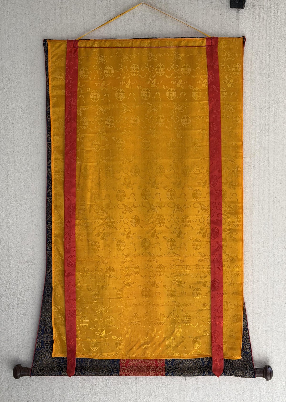Hand-Painted Yamantaka Thangka | Tibetan Buddhist Protector Art | Silk Brocade