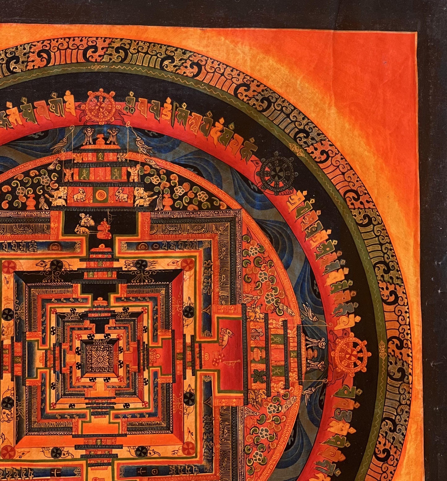 Tibetan Kalachakra Mandala Thangka Painting | Sacred Geometry Wall Art