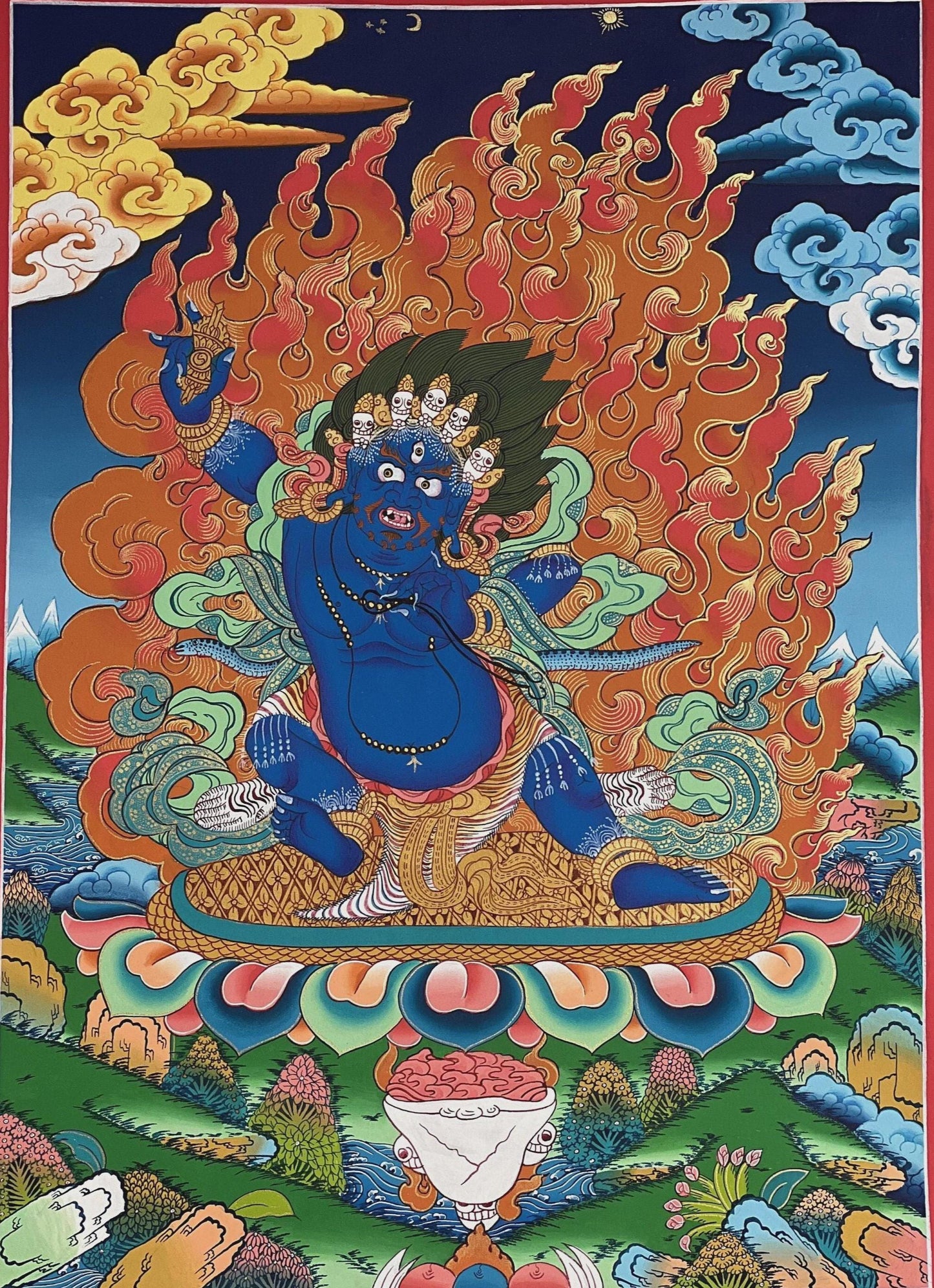 Original Hand-Painted Vajrapani Thangka | Sangdag Chagna Dorje Tibetan Meditation Art