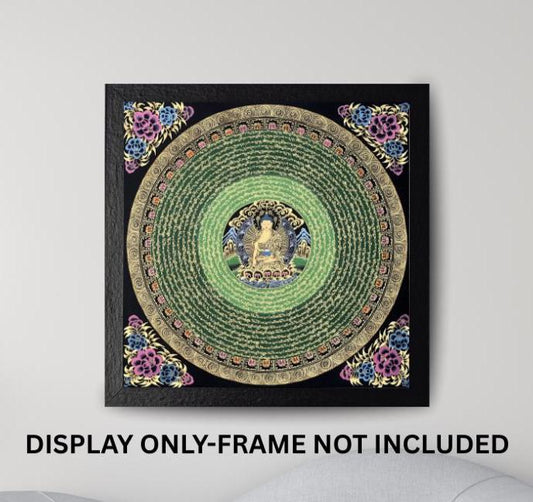 Shakyamuni Buddha Mantra Mandala Tibetan Thangka Painting Hand Painted Meditation Art