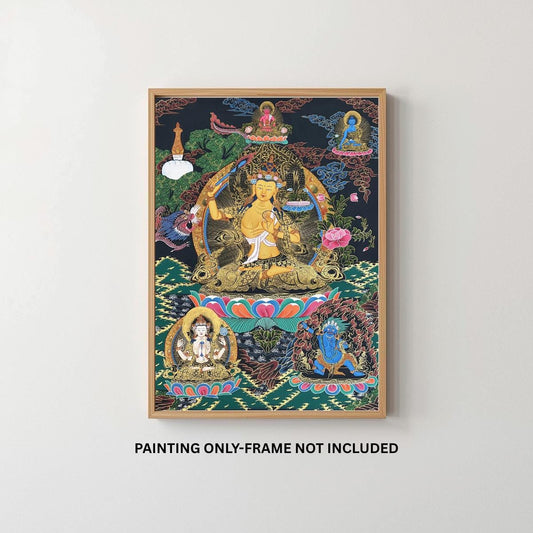 Manjushree Thangka Painting | Hand-Painted Tibetan Buddhist Art