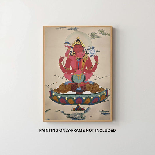 Chenrezig Shakti Thangka, Karma Gadri Tibetan Art, Yab-Yum Compassion Deity, Hand-Painted